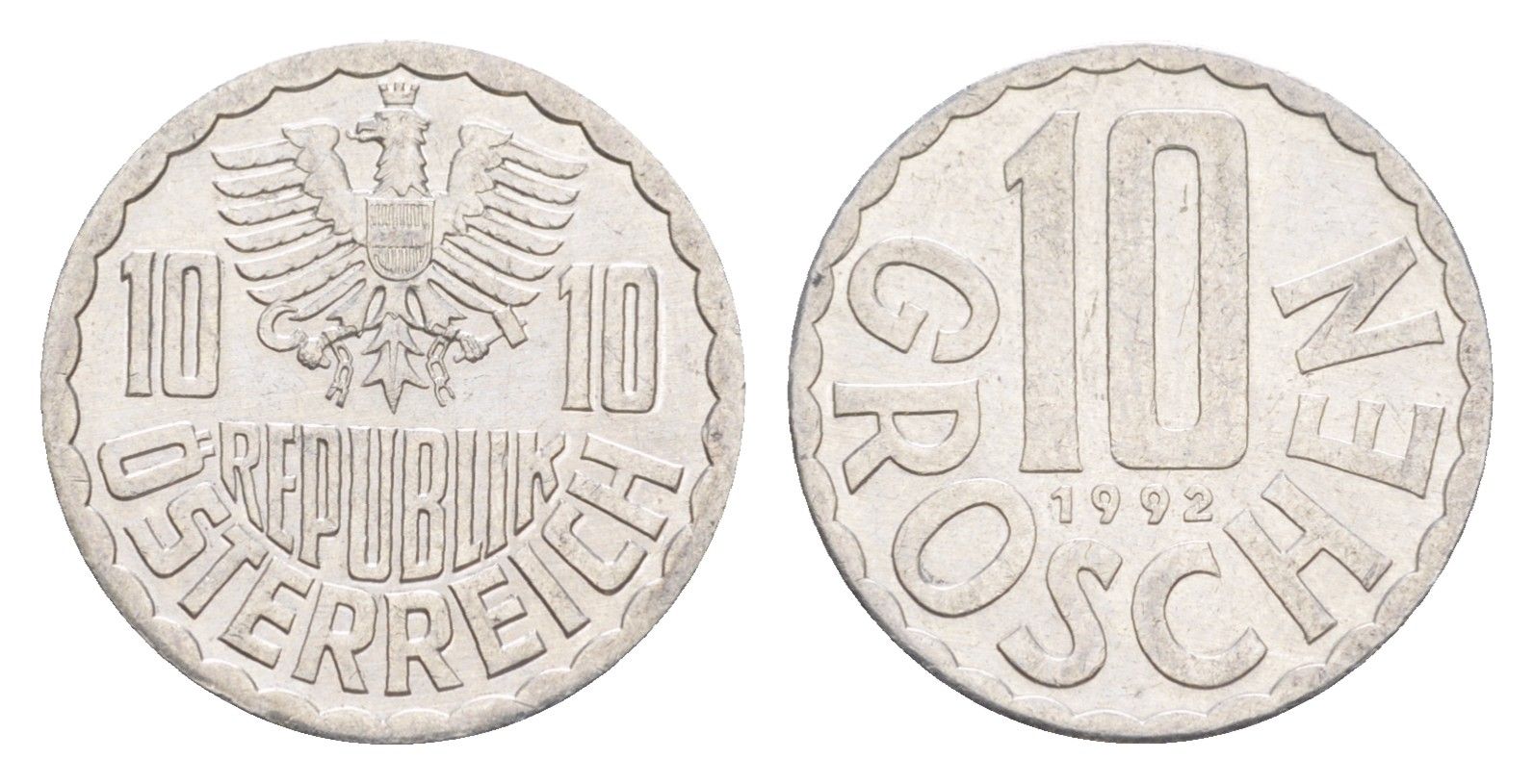 Австрия 10 грошей 1992 KM 2878 алюминий 4528-548