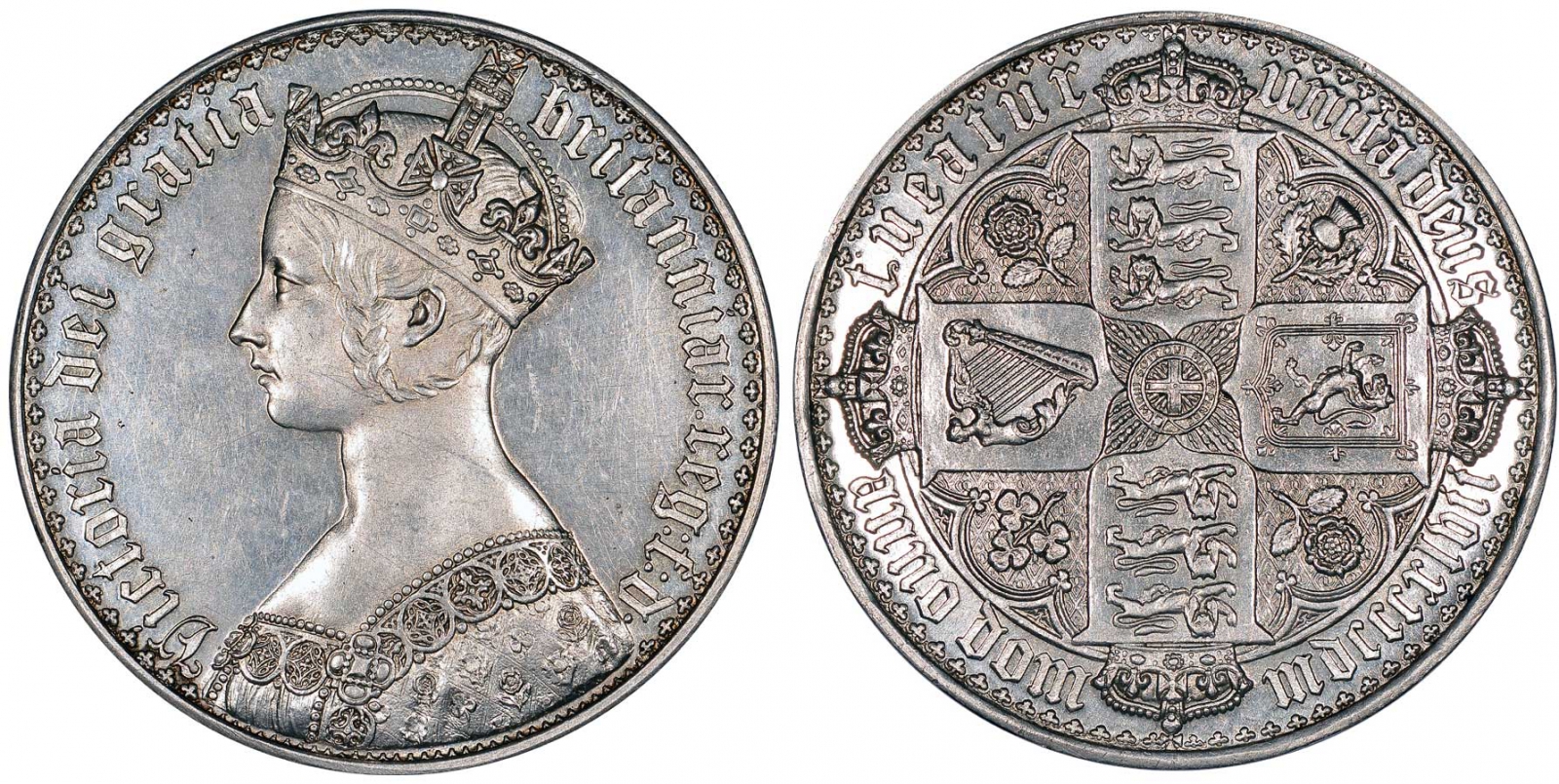 Великобритания 1 крона 1847 Виктория (1837-1901) Spink 3883 серебро UNC 00-000-00