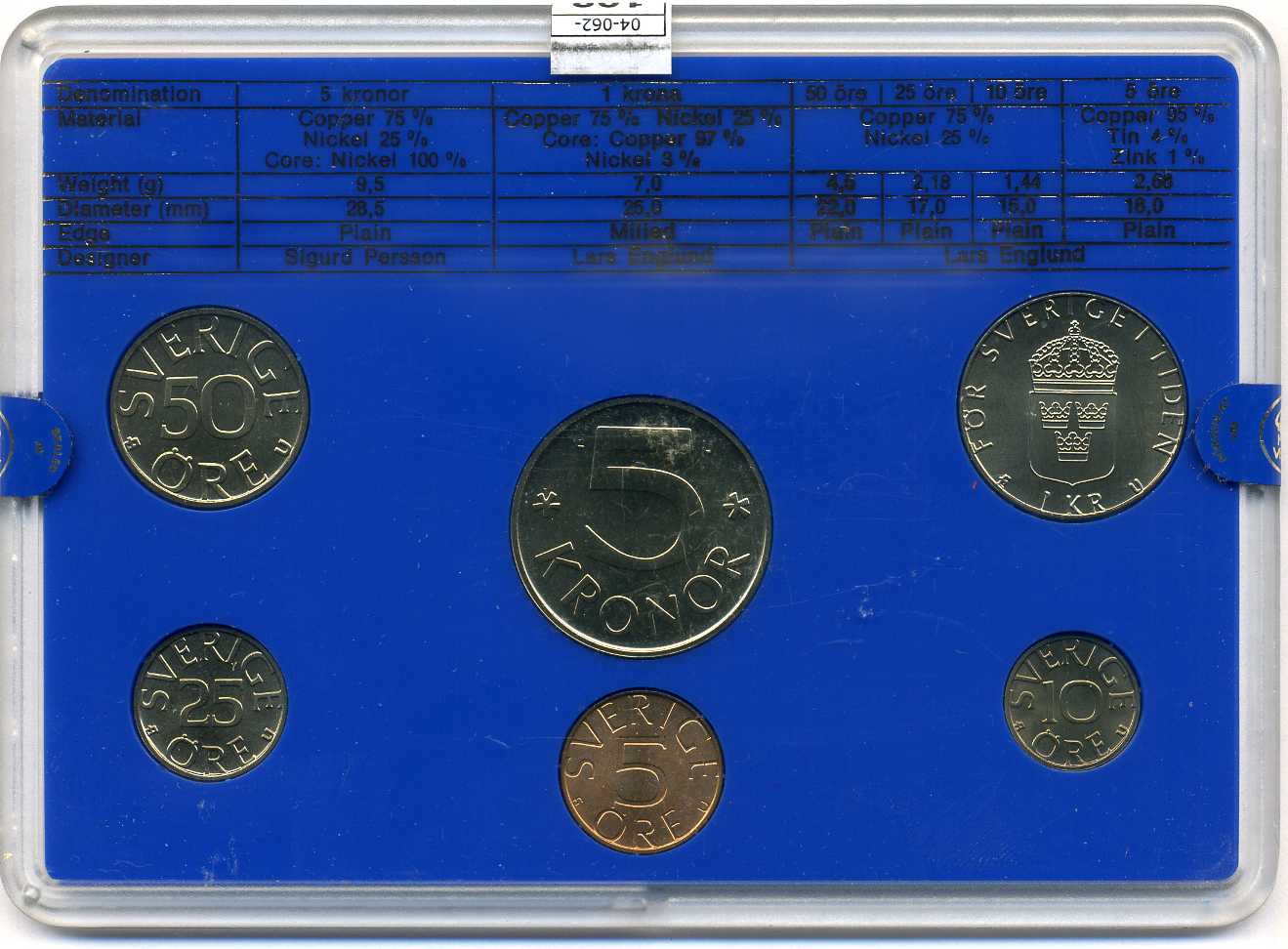 Швеция набор монетного двора из 6 монет 1979 в пластике Карл XVI Густав (1973- ) KM MS11 UNC 4-3-6-108