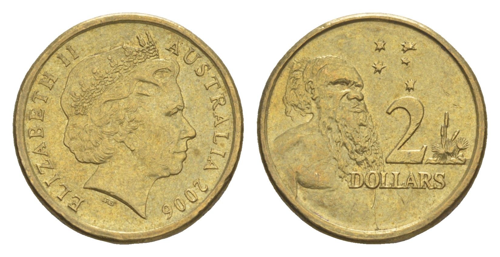 Австралия 2 доллара 2006 абориген, Елизавета II (1952-2022) KM 406 алюминиевая бронза aUNC 4652-244