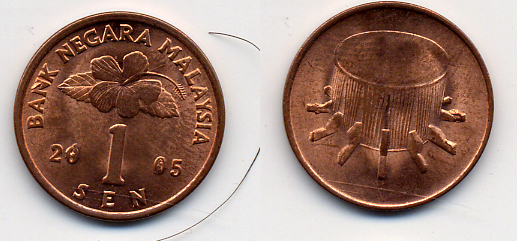 Малайзия 1 сен 2005 KM 49 сталь плакированная медью 54-916