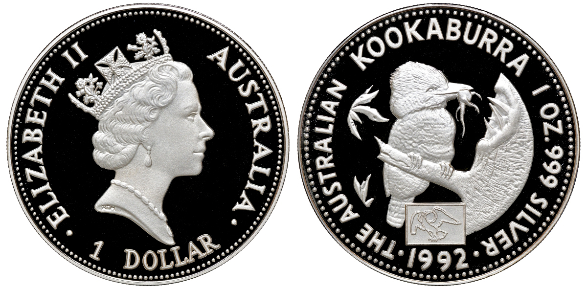 Австралия набор из 3 монет 1 доллар, 25 долларов, 25 долларов 1992 животные Австралии, тираж 750 экз № 0431 серебро, золото, платина 4-3-5-28