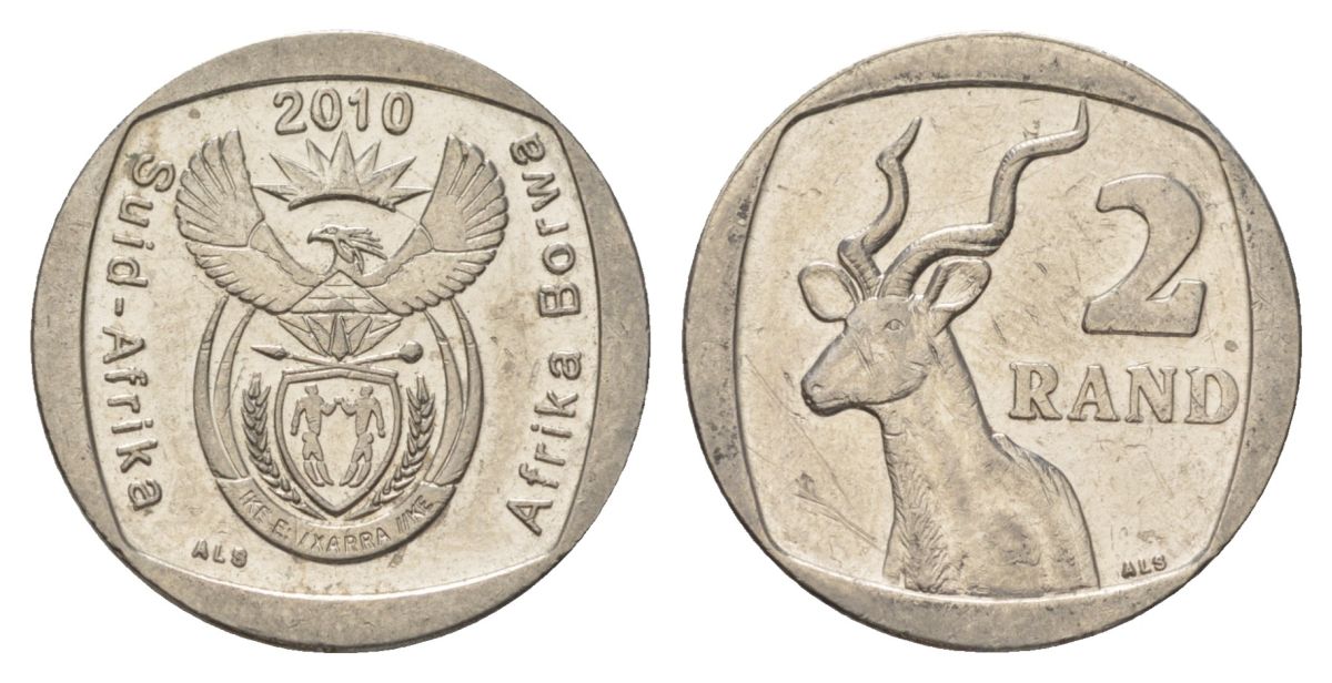 ЮАР 2 ранда 2010 KM 498 медь плакированная никелем 4628-242