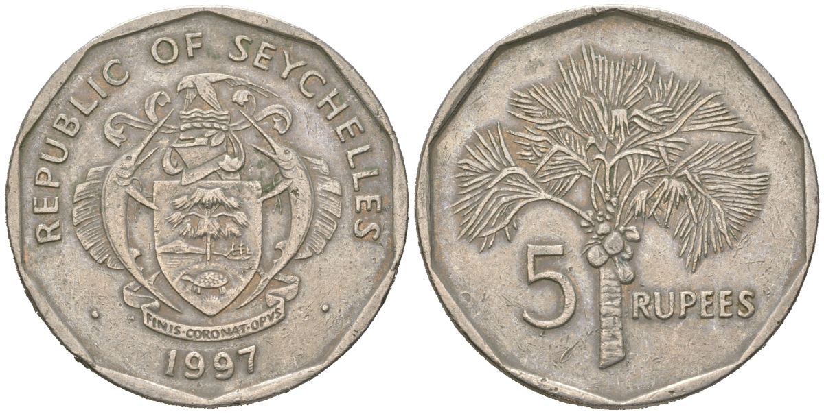Сейшельские Острова (Сейшелы) 5 рупий 1997 KM 51 медно-никель 4619-1154