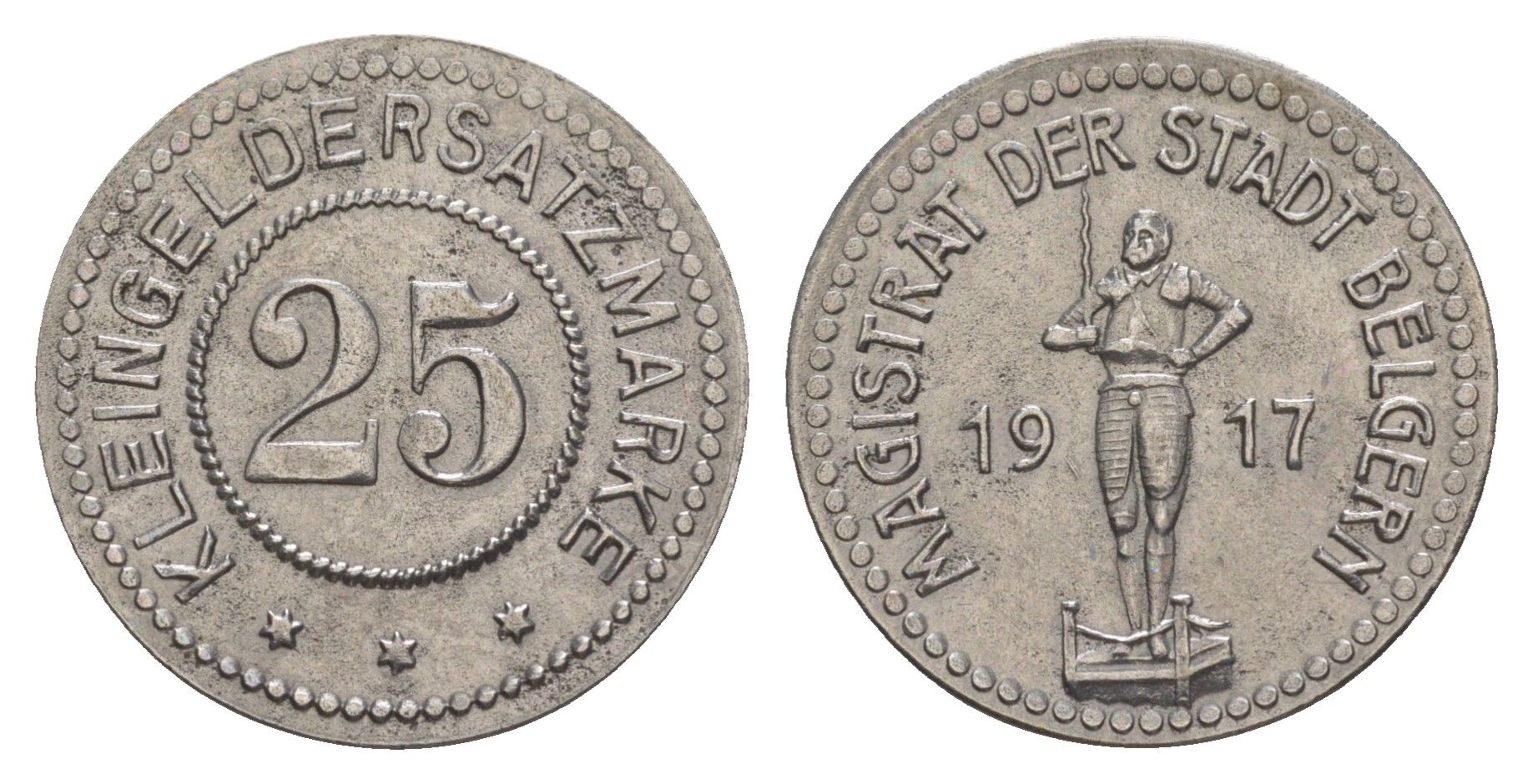 Бельгерн 25 пфеннигов 1917 Funck 33.7A, Men05 1706.6, Men18 2201.6 железо 4580-154