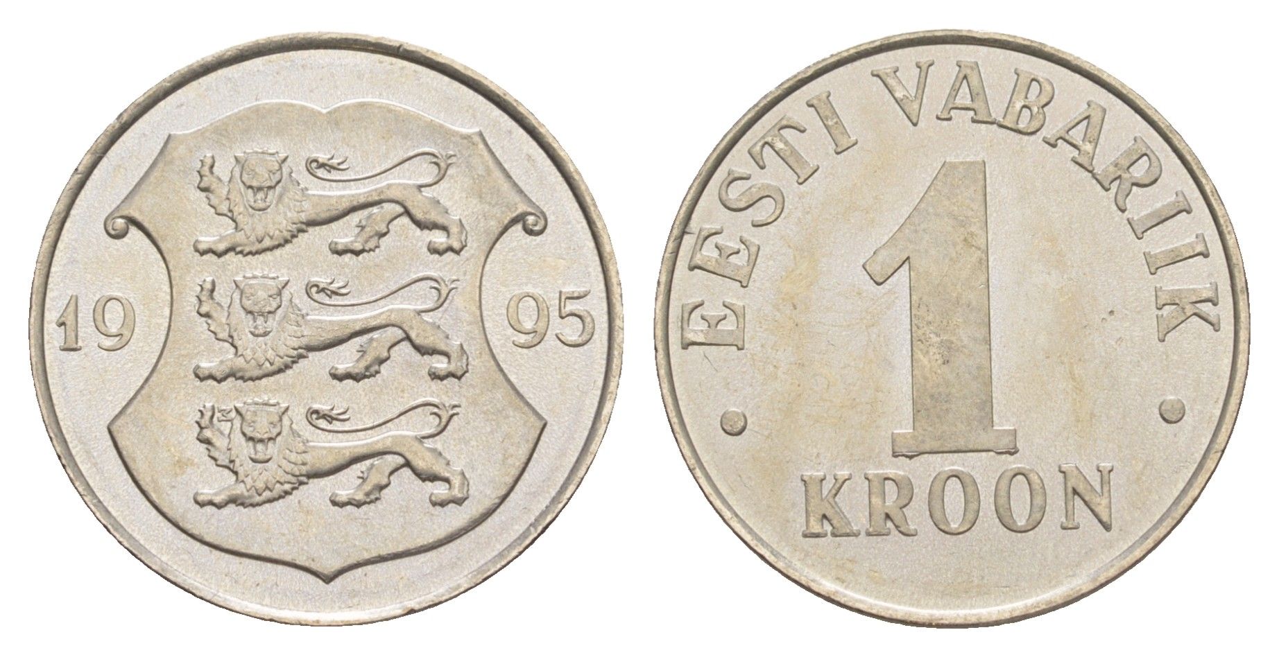 Эстония 1 крона 1995 KM 28 медно-никель UNC 4159-355