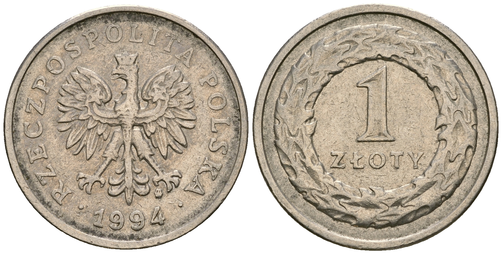 Польша 1 злотый 1994 MW KM 282 медно-никель 4584-541