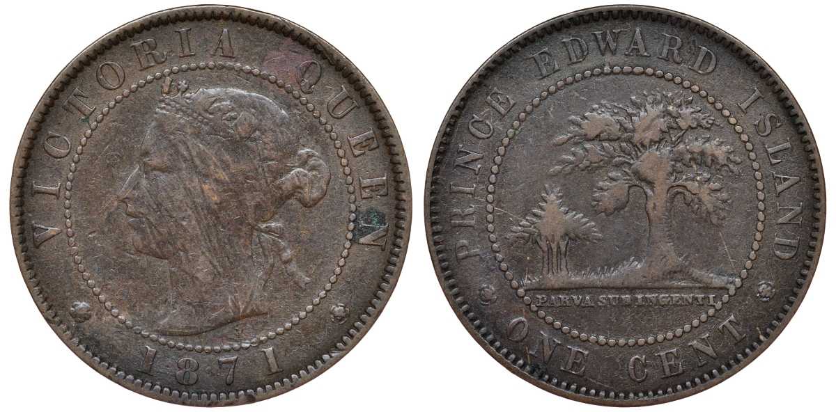 Канада, острова Принца Эдуарда 1 цент 1871 Виктория (1837-1901) KM 4 бронза    1518-342