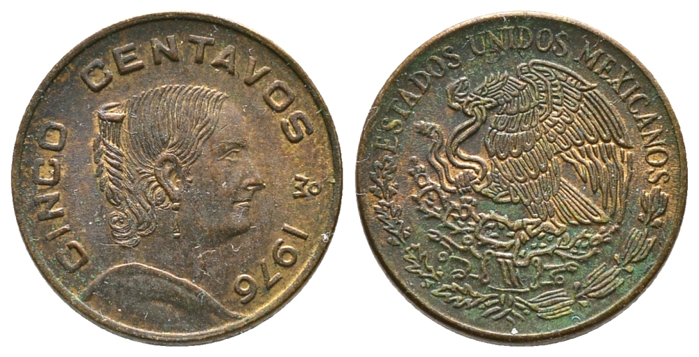 Мексика 5 сентаво 1976 Жозефа Ортис де Домингес KM 427 латунь 75-939