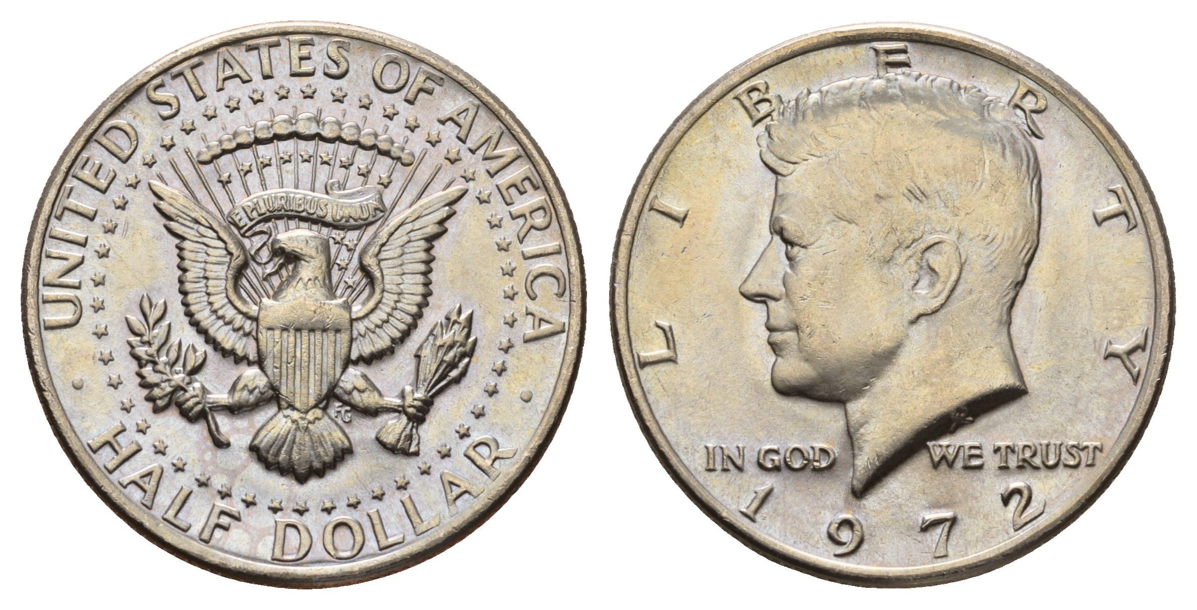 США 1/2 доллара (50 центов) 1972 Джон Кеннеди KM 202b медь плакированная медно-никелем UNC 4672-526