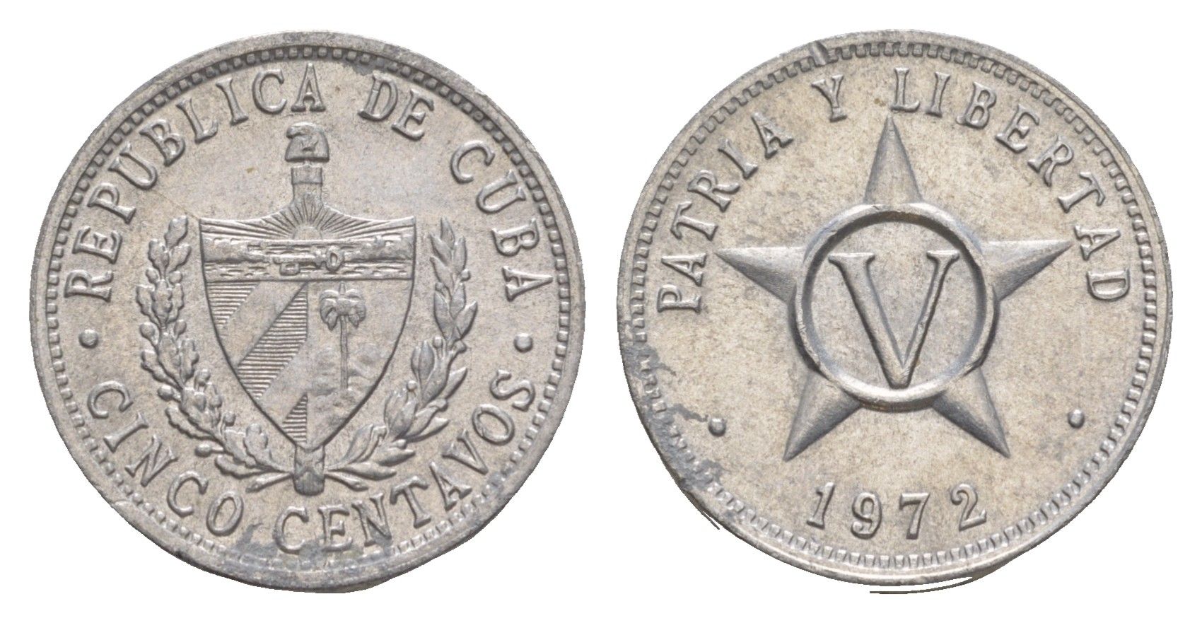 Куба 5 сентаво 1972 KM 34 алюминий 4644-712