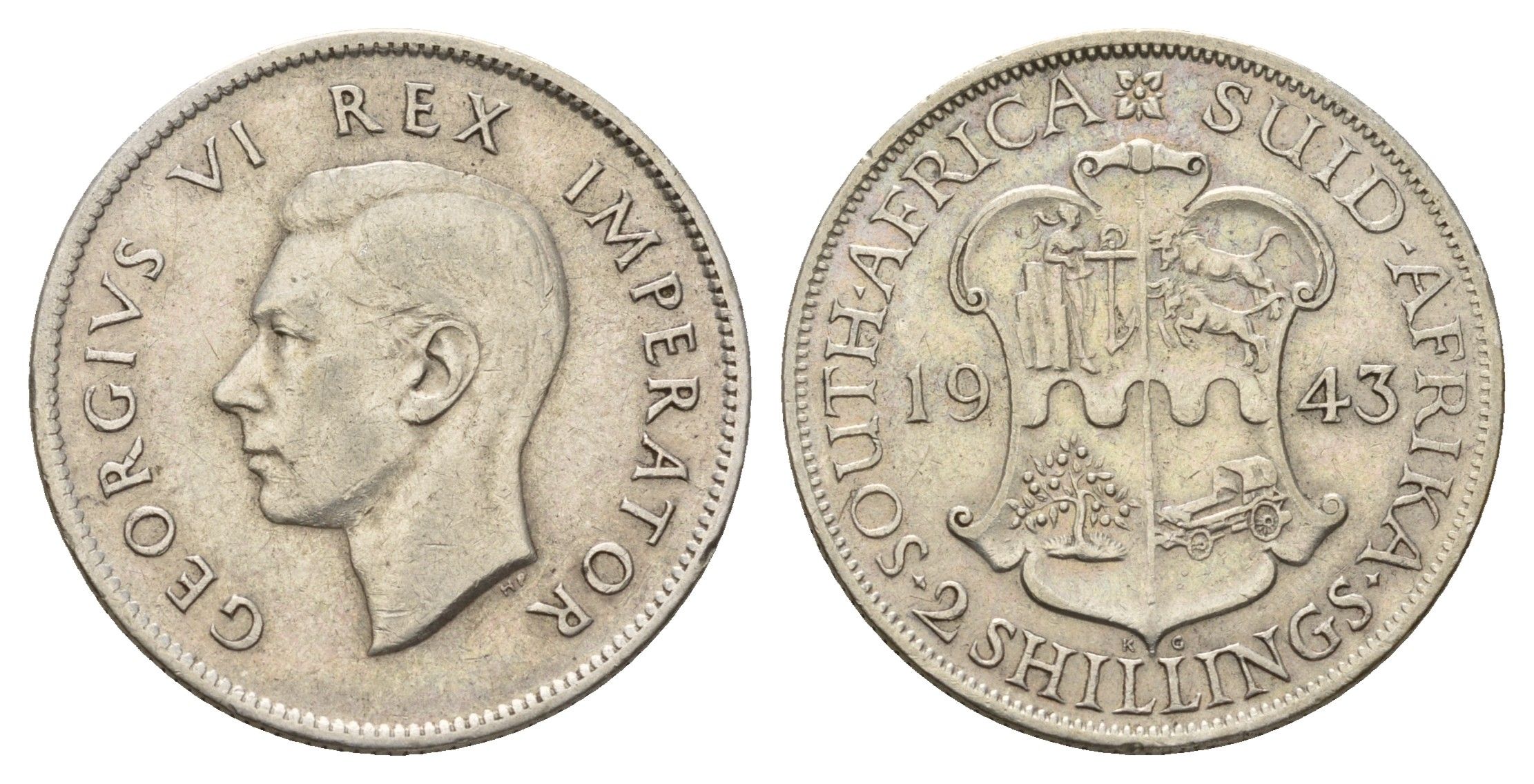 ЮАР 2 шиллинга (флорин) 1943 KM 29 серебро 1515-1623