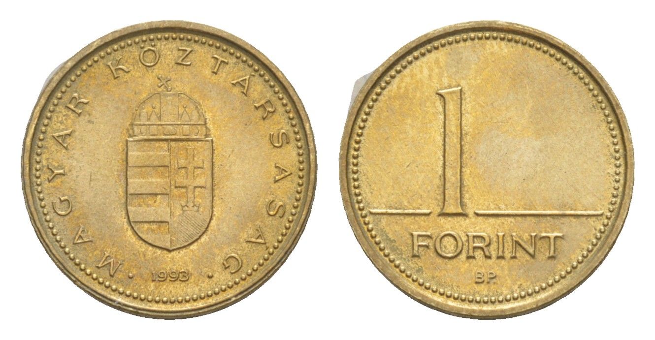 Венгрия 1 форинт 1993 KM 692 никель латунь UNC 4644-939