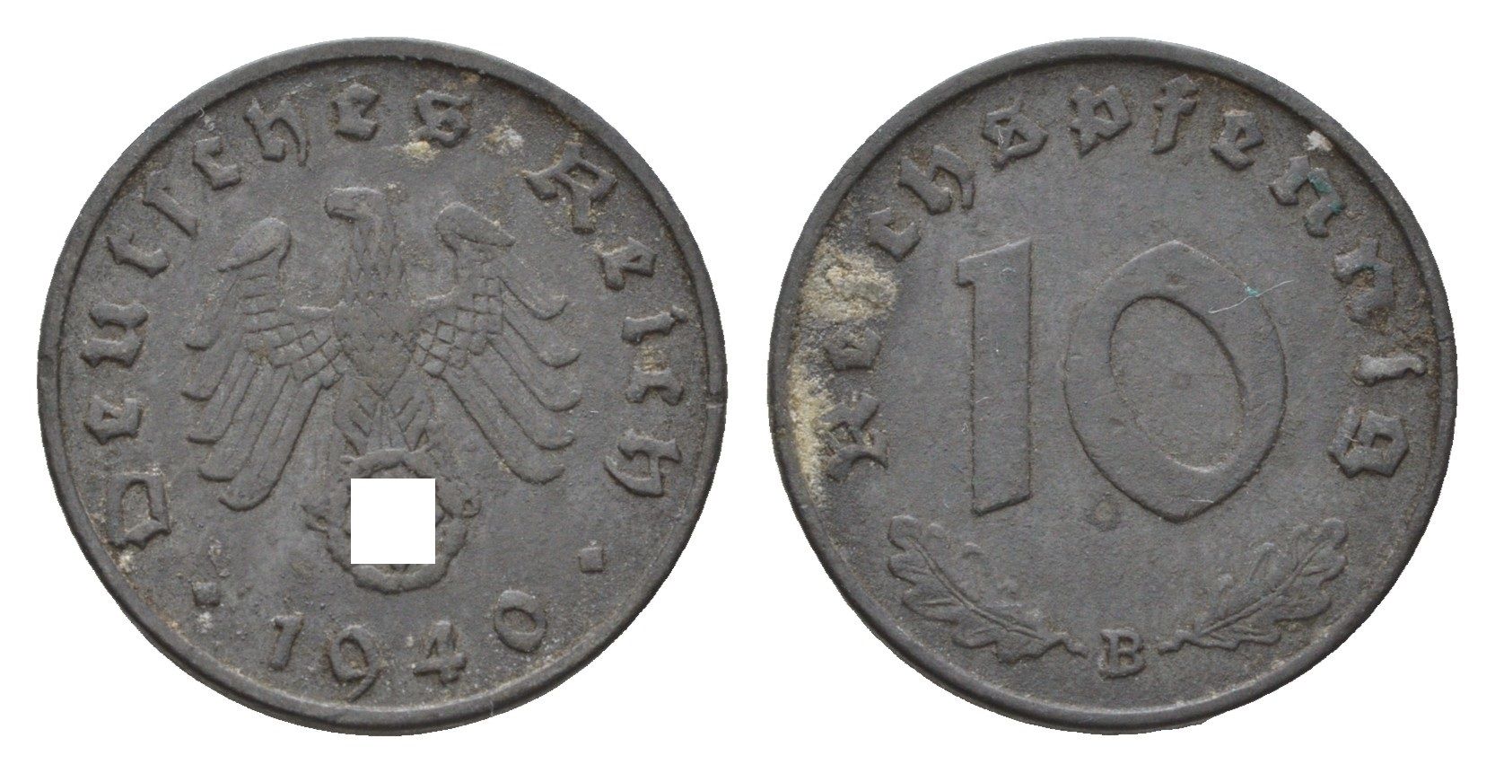 Германия 10 рейхспфеннигов 1940 B KM 101, J. 371 цинк 4685-1138