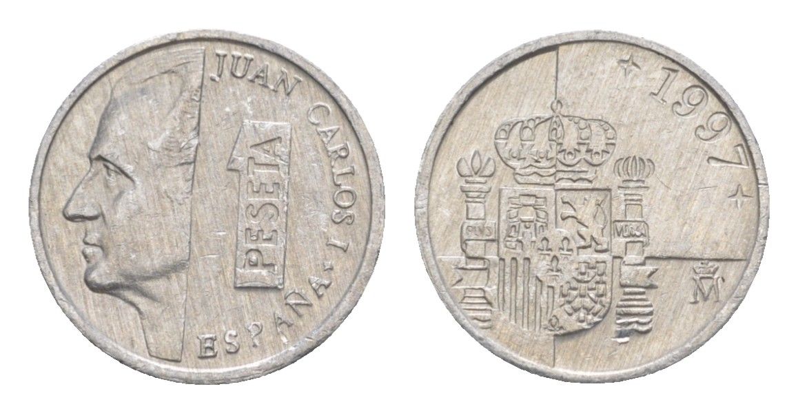 Испания 1 песета 1997 KM 832 алюминий 4649-656