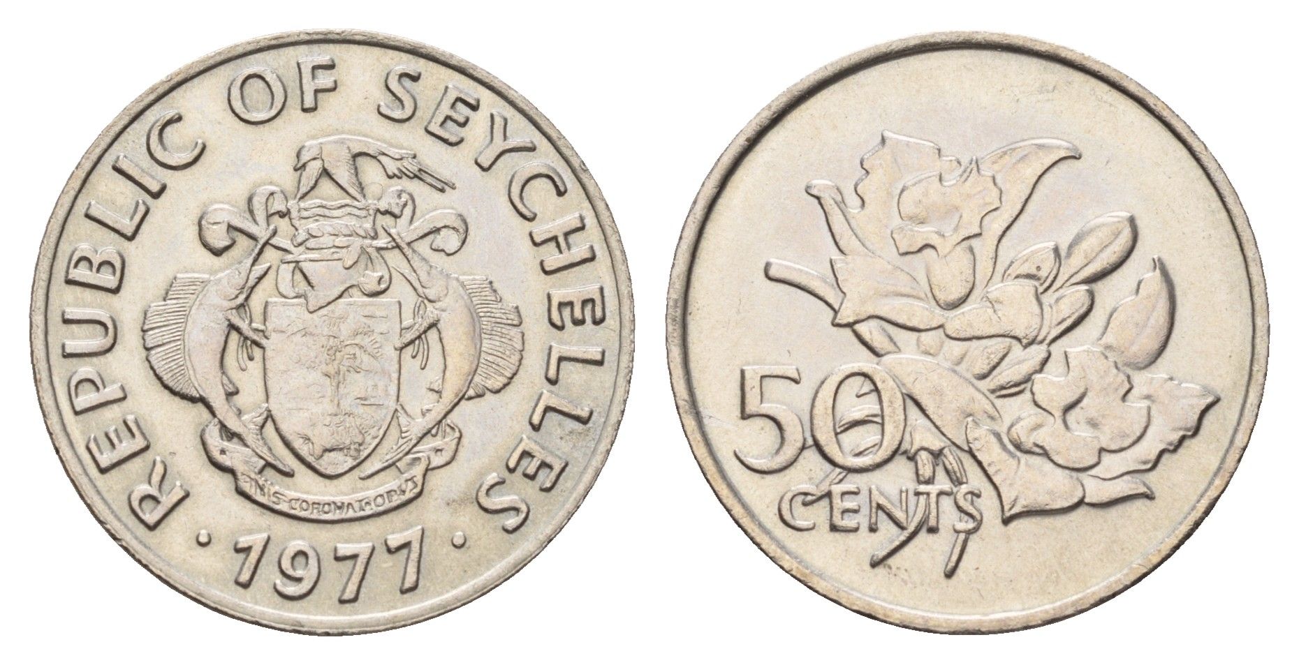 Сейшельские острова (Сейшелы) 50 центов 1977 год-тип KM 34 медно-никель UNC 4670-1156