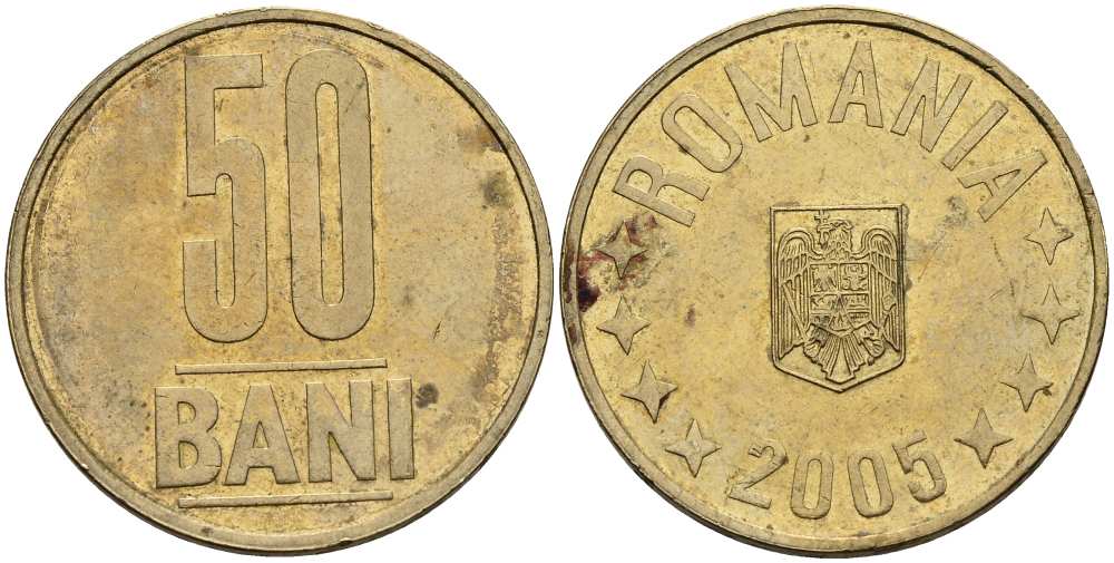 Румыния 50 бани 2005 KM 192 латунь 4519-113