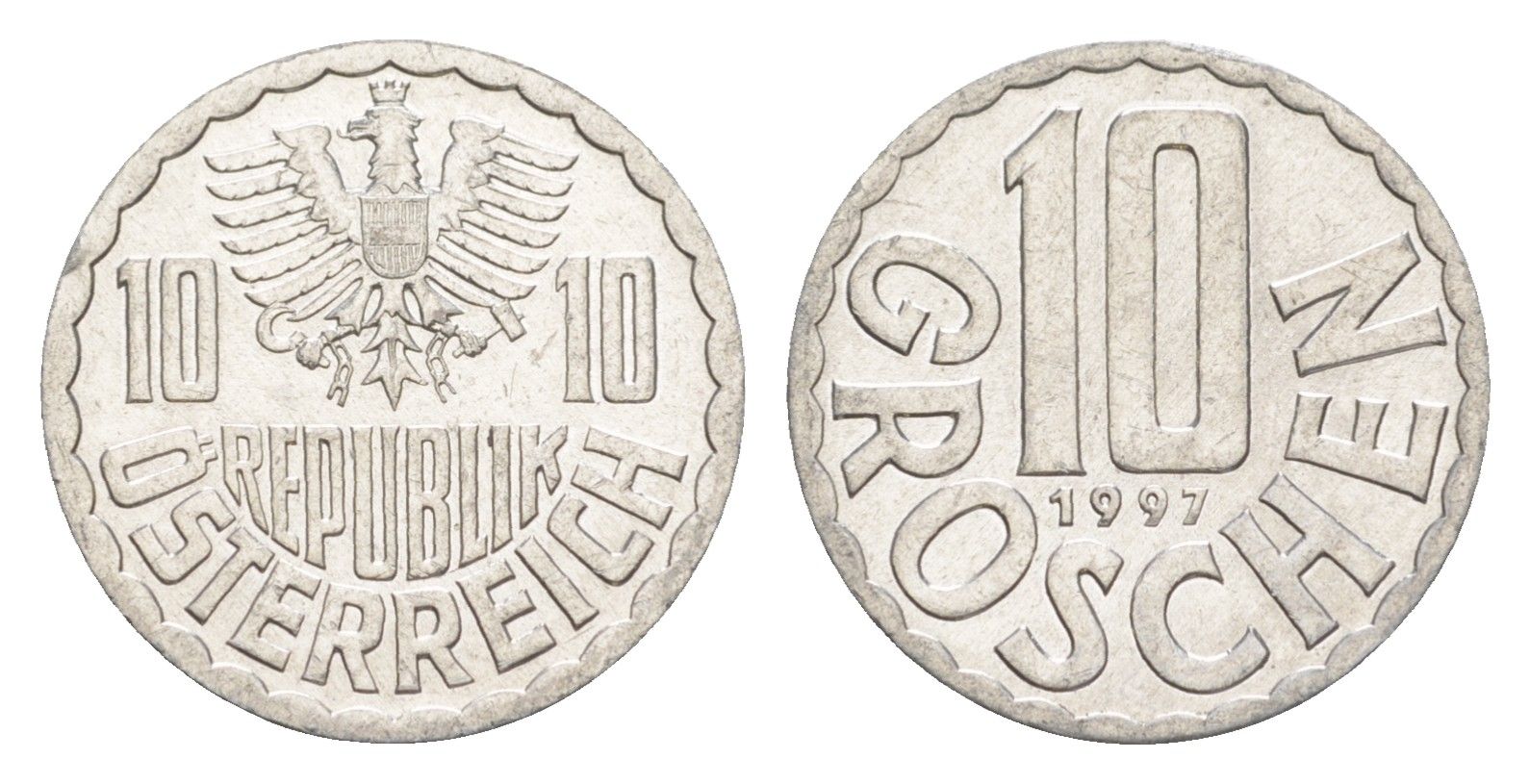 Австрия 10 грошей 1997 KM 2878 алюминий 4147-759