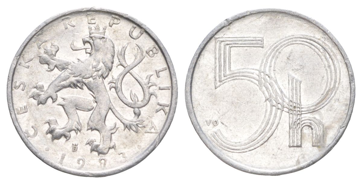 Чехия 50 геллеров 1993 KM 3 алюминий 4627-1232