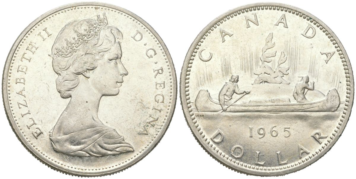 Канада 1 доллар 1965 KM 64.1 серебро UNC 1066-3-41