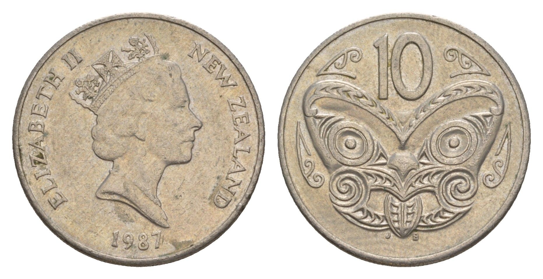 Новая Зеландия 10 центов 1987 KM 61 медно-никель 4179-1245