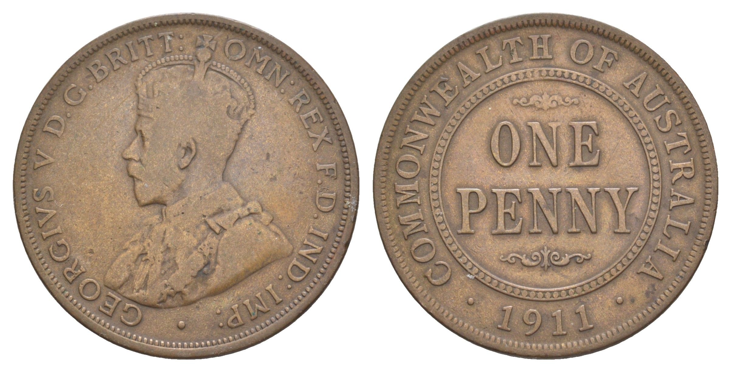 Австралия 1 пенни 1911 KM 23 бронза 4185-1231