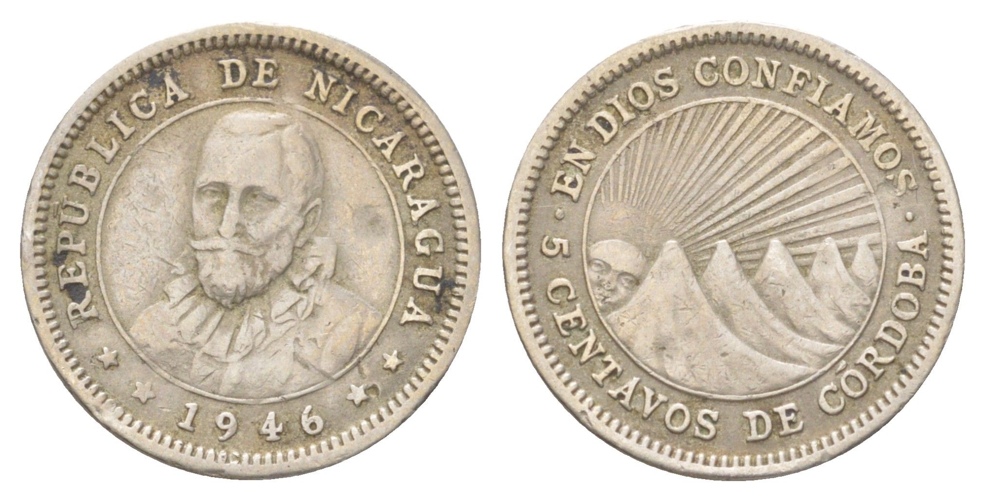 Никарагуа 5 сентаво 1946 KM 24.1 медно-никель 4625-215