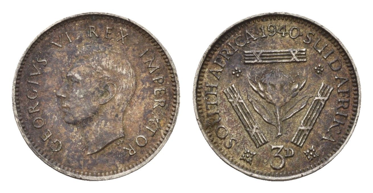ЮАР 3 пенса 1940 Георг VI (1936-1952) KM 26 серебро 4564-646