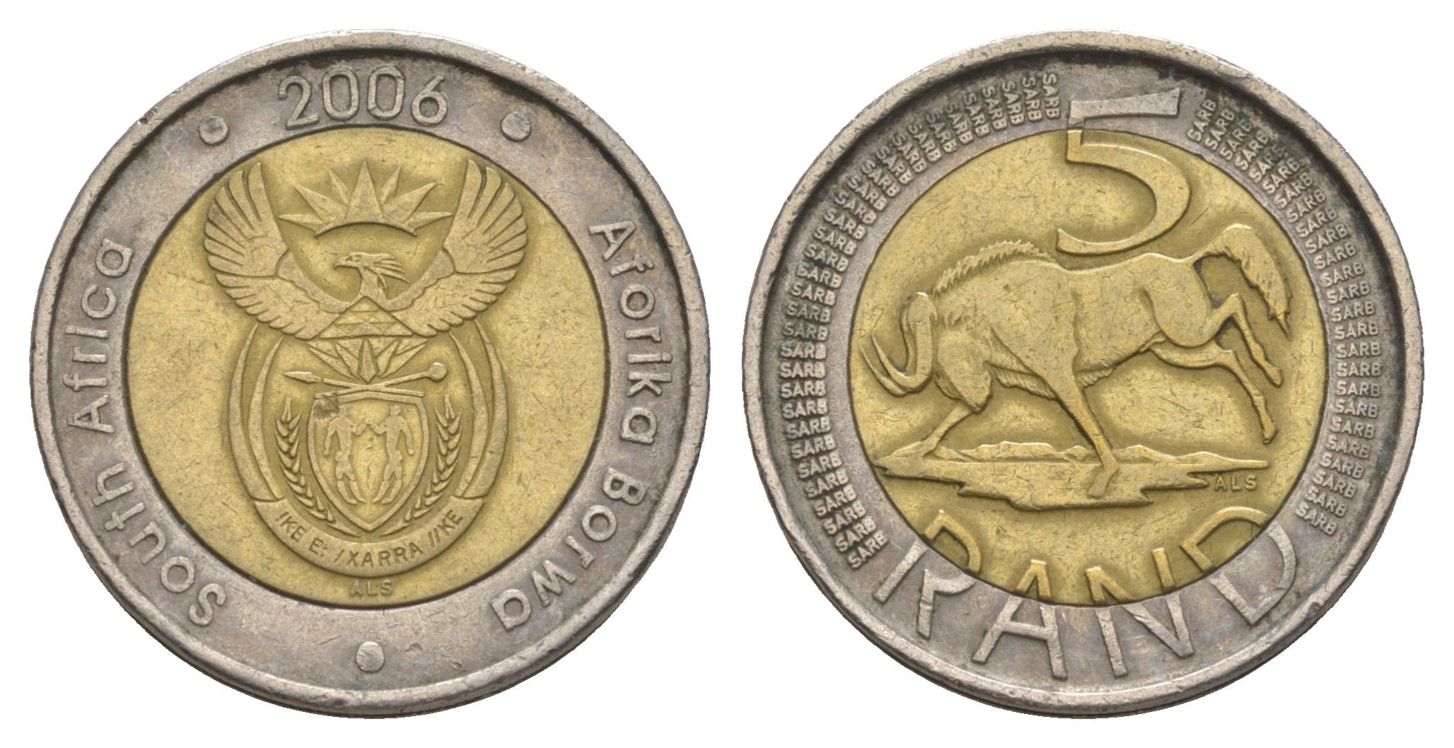 ЮАР 5 рандов 2006 KM 492 биметалл 4546-824