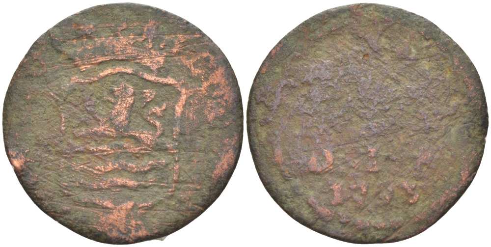 ЗЕЛАНДИЯ, НИДЕРЛАНДЫ 1 ДУИТ 1793 KM 105 медь 210-1147