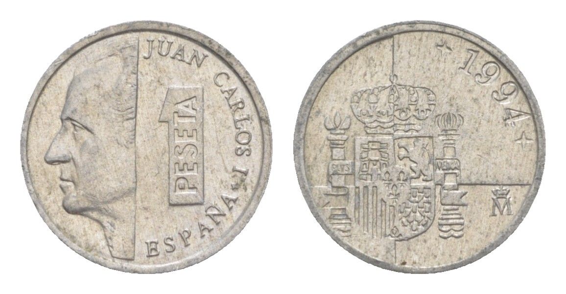 Испания 1 песета 1994 M, Хуан Карлос I (1975-2014) KM 832 алюминий 4623-1057