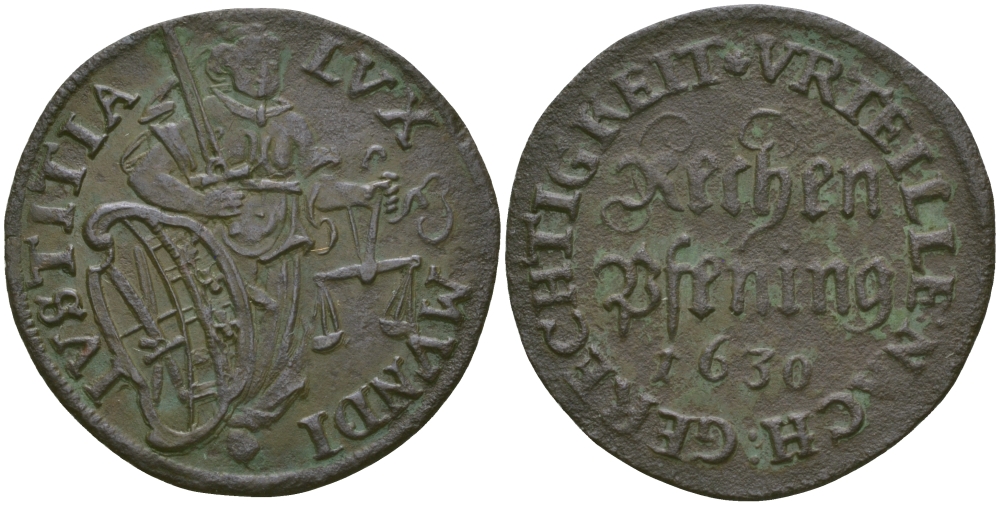 САКСОНИЯ ЖЕТОН 1630 медь 65-825