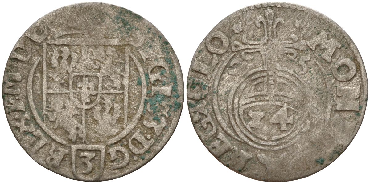 Польша 3 полкера (3 полторака - 1 крейцер) 1625 Сигизмунд III Ваза (1587-1632) Gorecki B.25, KM 41 серебро 4160-167