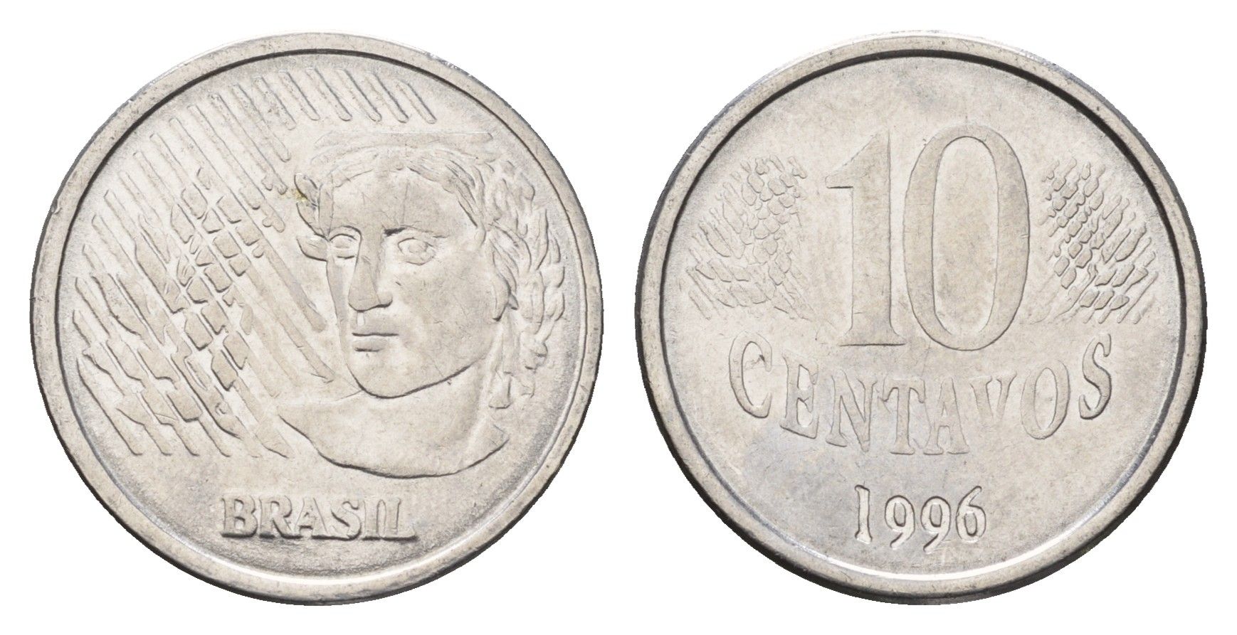 Бразилия 10 сентаво 1996 KM 633 нержавеющая сталь 4686-711