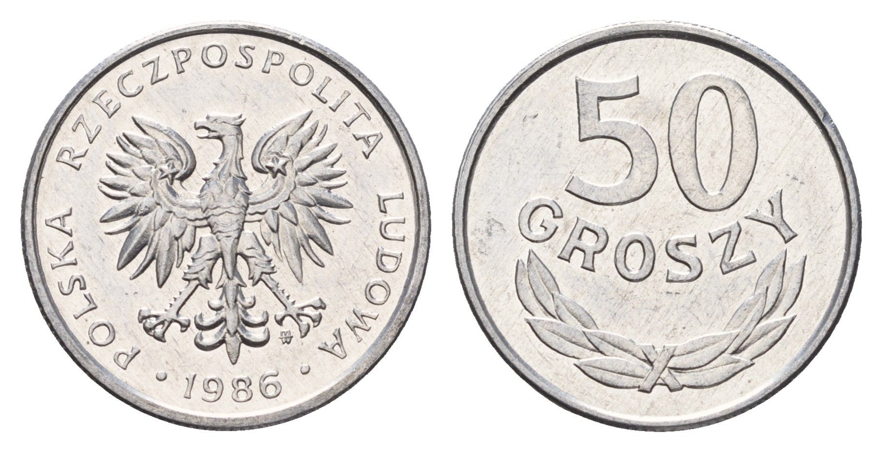 Польша 50 грошей 1986 Y 48.2 алюминий UNC 3459-647