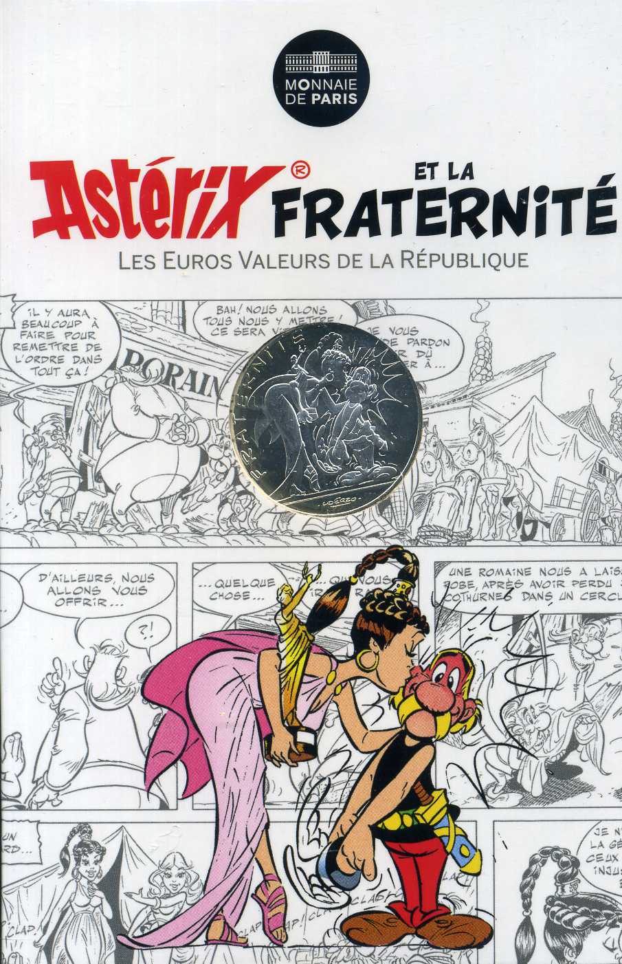 Франция 10 евро 2015 серия Астерикс и свобода, Латравиата (Latraviata) и Астерикс, в оригинальном буклете KM NEW серебро UNC 1-4-3-27