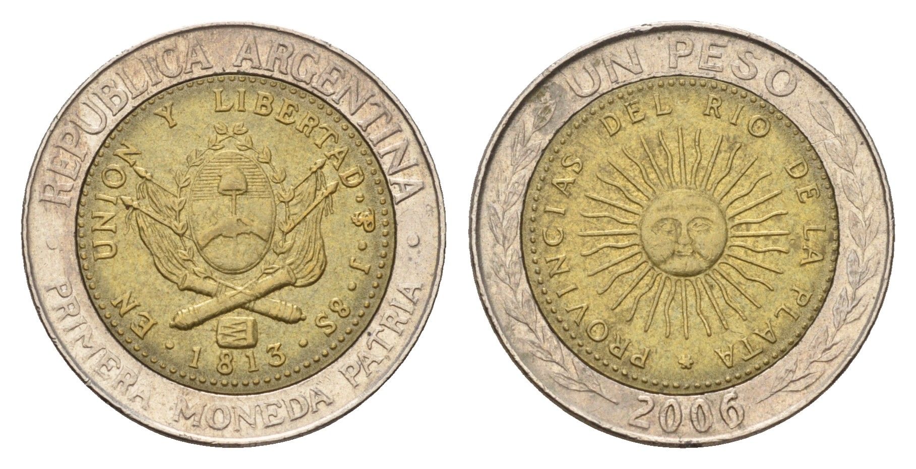 Аргентина 1 песо 2006 KM 112 биметалл 3459-1055