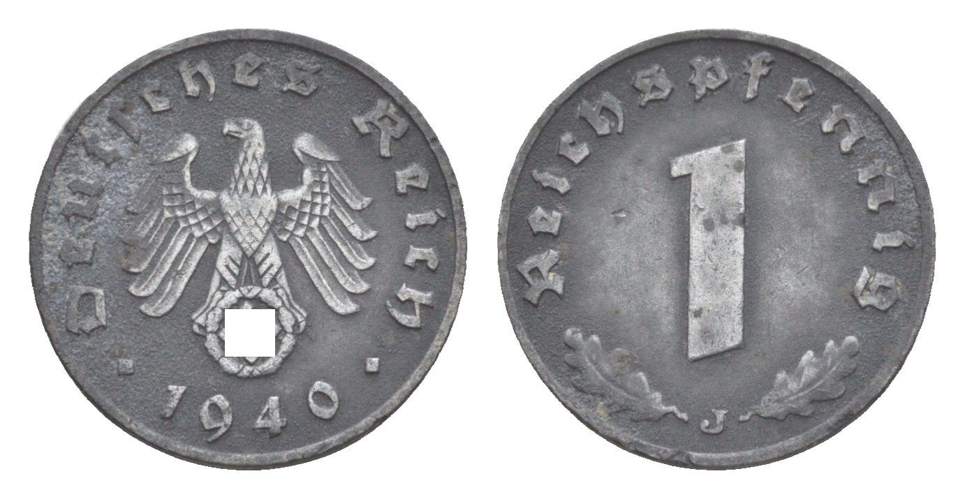 Германия 1 рейхспфенниг 1940 J KM 97, J. 369 цинк 4164-567