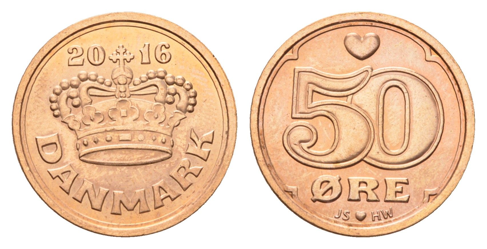 Дания 50 эре 2016 Маргрете II (1972-2024) KM 866 бронза UNC 75-126
