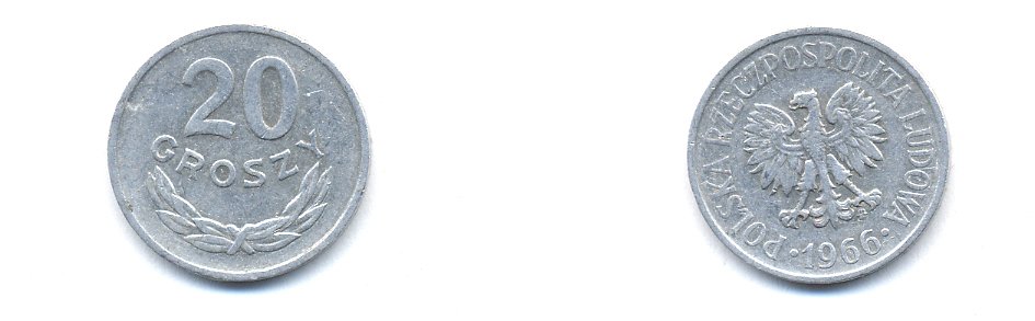 ПОЛЬША 20 ГРОШЕЙ 1966 MW KM A47 алюминий 4379-923