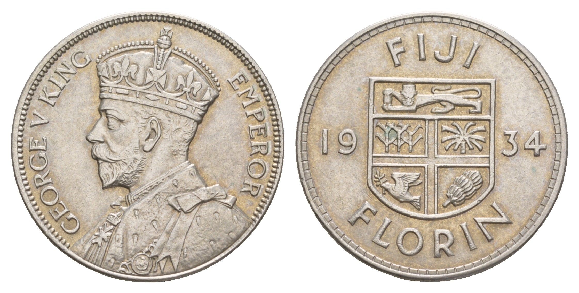 Фиджи 1 флорин 1934 Георг V (1910-1936) KM 5 серебро aUNC 5010-1432