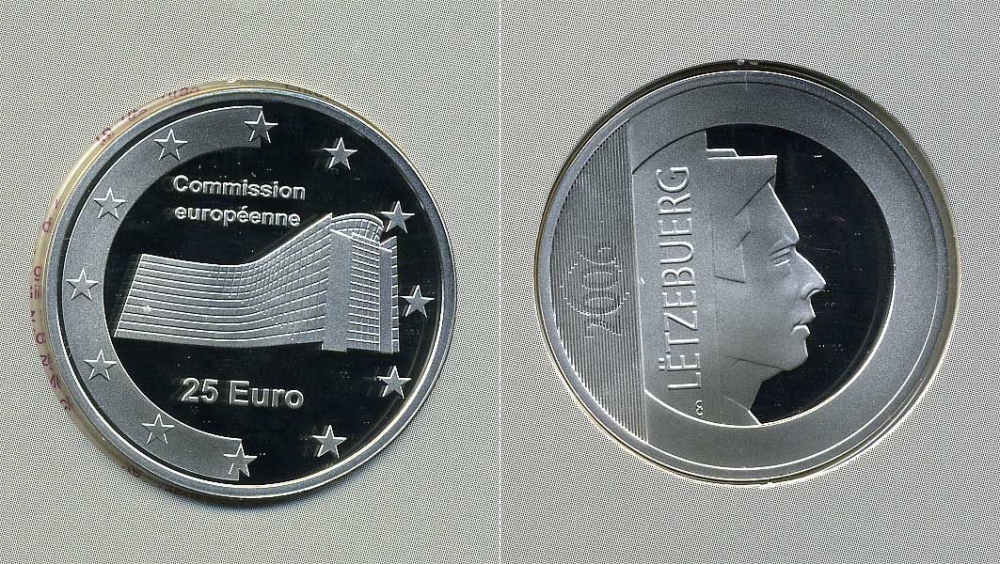 Люксембург 25 евро 2006 здание Европарламента Белреймонт в Брюсселе, тираж 5000 экз., в оригинальном буклете KM 100 серебро PROOF 6-5-2-21