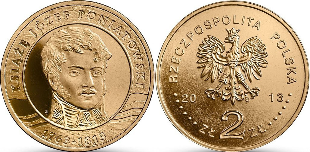 Польша 2 злотых 2013 MW, 200 лет со дня смерти князя Юзефа Понятовского KM 873 нордик  UNC  M60-08