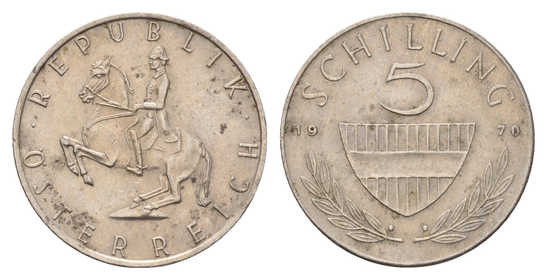 Австрия 5 шиллингов 1970 KM 2889a медно-никель 4671-642