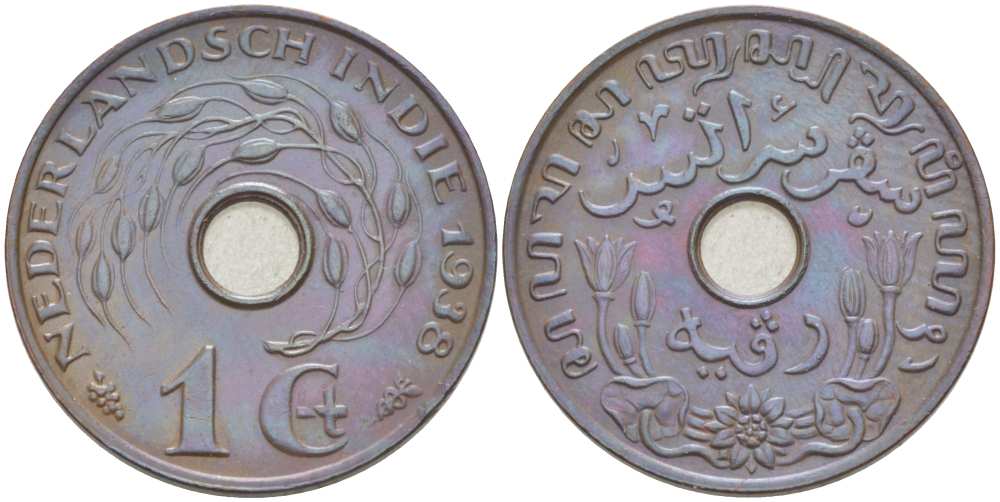 НИДЕРЛАНДСКАЯ ИНДИЯ 1 ЦЕНТ 1938 KM 317 бронза 210-1014
