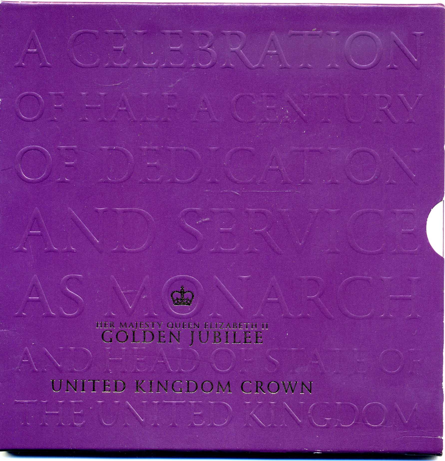 Великобритания 5 фунтов 2002 Елизавета II (1952-2022), Золотой юбилей правления Королевы Елизаветы II, запайка, в оригинальном картонном буклете KM 1024, Spink L10 медно-никель BUNC 5-4-4-35