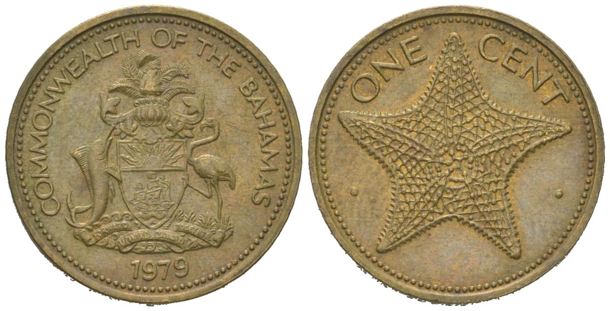 Багамские острова 1 цент 1979 KM 59 латунь 192-365