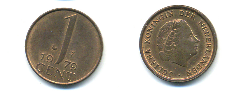 НИДЕРЛАНДЫ 1 ЦЕНТ 1979 ЮЛИАНА KM 180 бронза 83-954