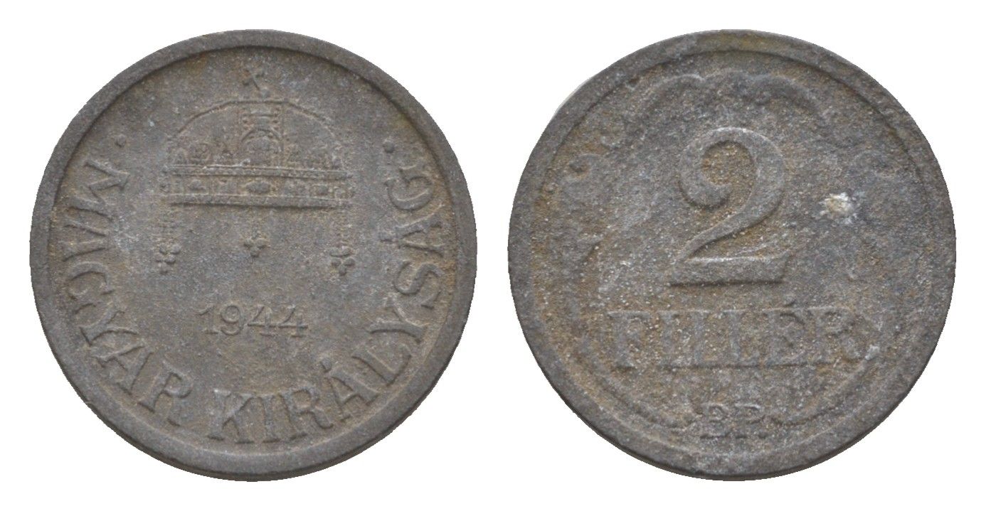 Венгрия 2 филлера 1944 BP KM 519 цинк 4658-357