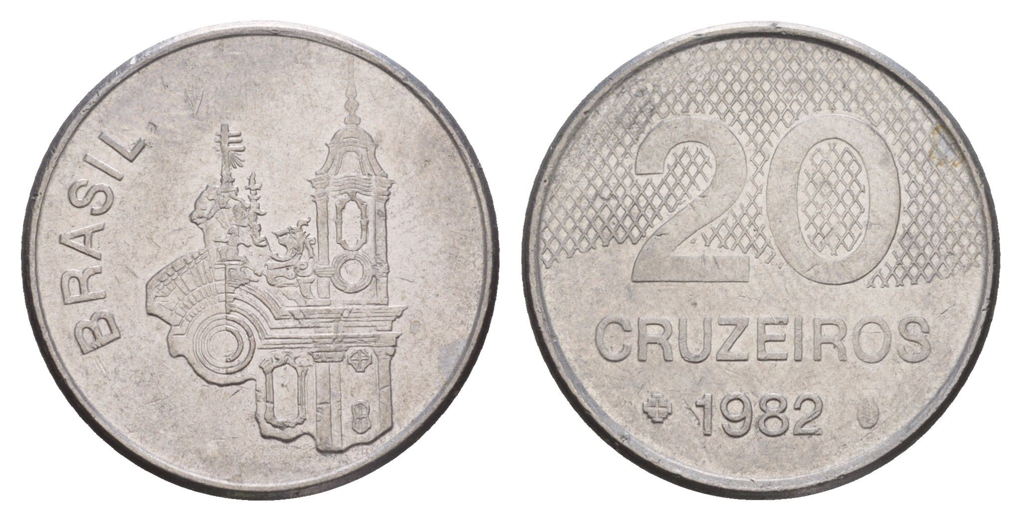Бразилия 20 крузейро 1982 KM 593.1 нержавеющая сталь 4657-114